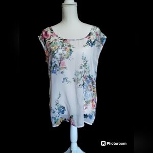 LIZ Claiborne Women's Size: M 100%Polyester Pastel Colors Bouse/Slightly Sheer